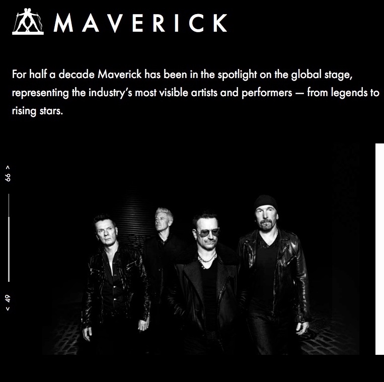 Black and white maverick piece showing band members from U2
