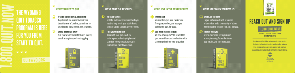 Wyoming quit tobacco campaign fold out brochure page 2