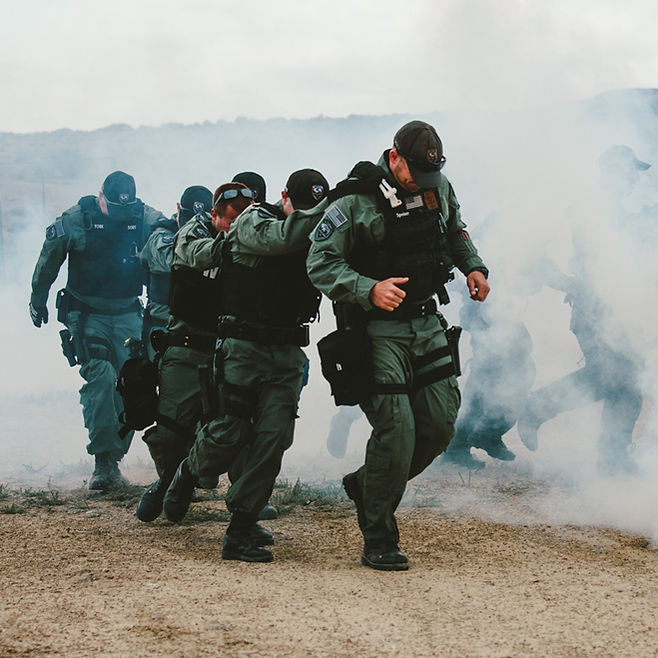 Wyoming Department of Corrections 5 men in uniform training