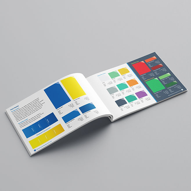 Wyolotto brand book showing color schemes