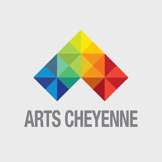 Arts Cheyenne logo colorful squares and triangles